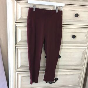 Burgundy High-Waisted Leggings